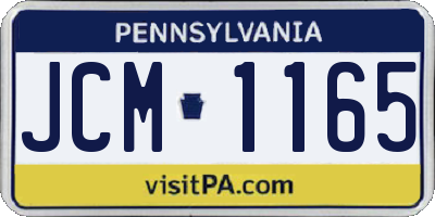 PA license plate JCM1165