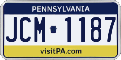 PA license plate JCM1187