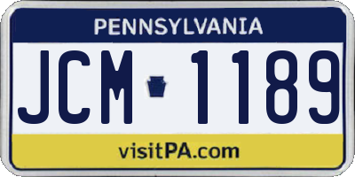 PA license plate JCM1189