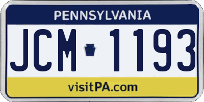 PA license plate JCM1193