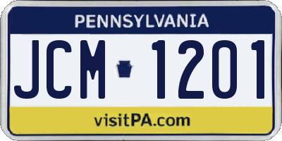 PA license plate JCM1201