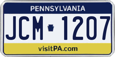 PA license plate JCM1207