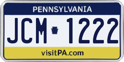 PA license plate JCM1222