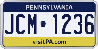 PA license plate JCM1236