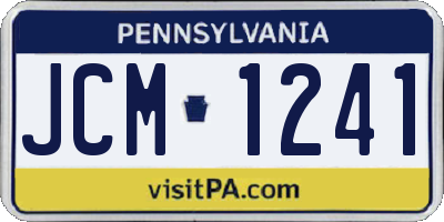 PA license plate JCM1241