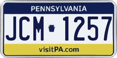 PA license plate JCM1257