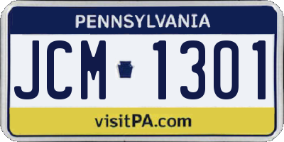 PA license plate JCM1301