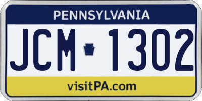 PA license plate JCM1302