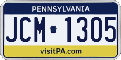 PA license plate JCM1305
