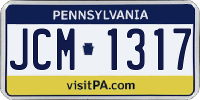 PA license plate JCM1317