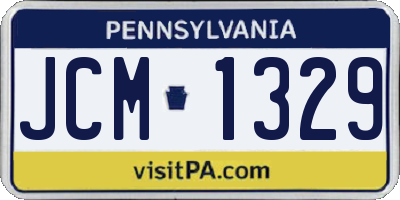 PA license plate JCM1329