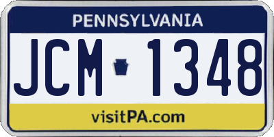 PA license plate JCM1348