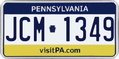 PA license plate JCM1349