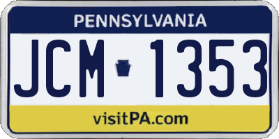 PA license plate JCM1353