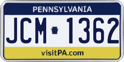 PA license plate JCM1362