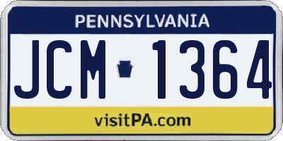 PA license plate JCM1364