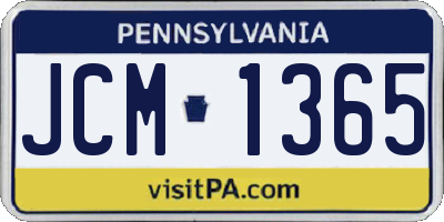 PA license plate JCM1365