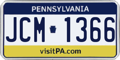 PA license plate JCM1366