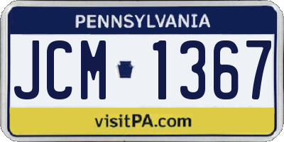 PA license plate JCM1367