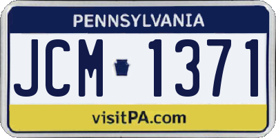 PA license plate JCM1371