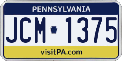 PA license plate JCM1375