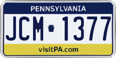 PA license plate JCM1377