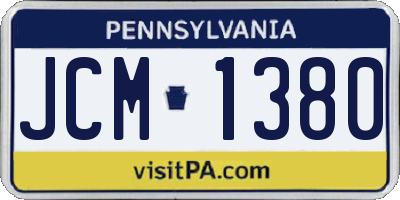 PA license plate JCM1380