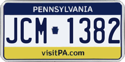 PA license plate JCM1382