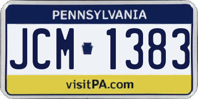 PA license plate JCM1383