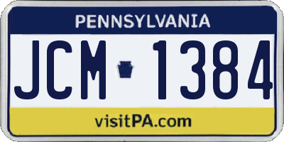 PA license plate JCM1384