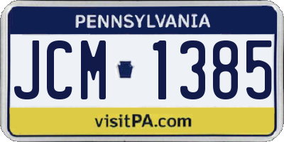 PA license plate JCM1385