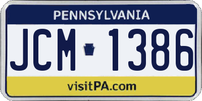 PA license plate JCM1386