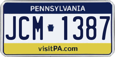 PA license plate JCM1387