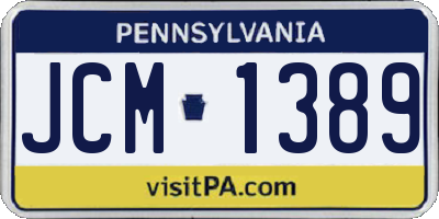 PA license plate JCM1389