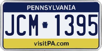 PA license plate JCM1395