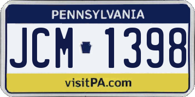 PA license plate JCM1398
