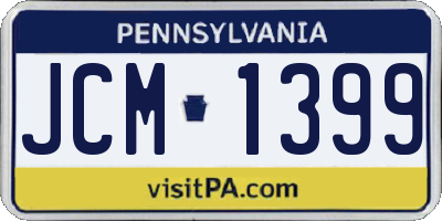PA license plate JCM1399