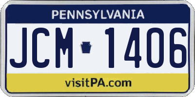 PA license plate JCM1406