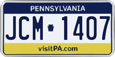PA license plate JCM1407
