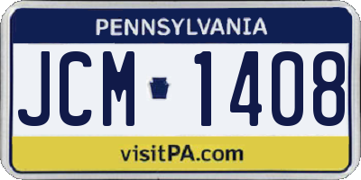 PA license plate JCM1408