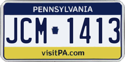 PA license plate JCM1413