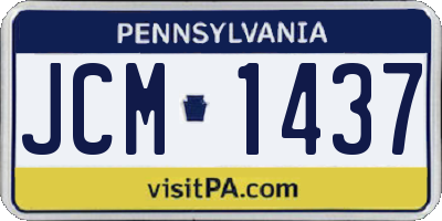 PA license plate JCM1437
