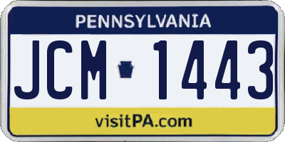 PA license plate JCM1443