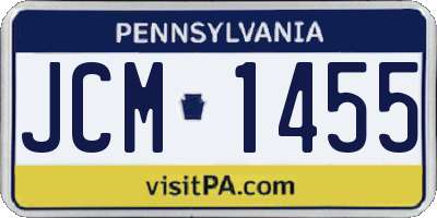 PA license plate JCM1455