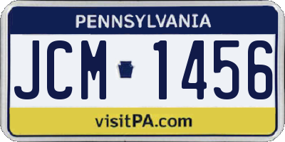 PA license plate JCM1456