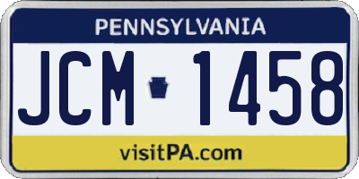PA license plate JCM1458