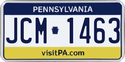 PA license plate JCM1463