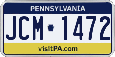 PA license plate JCM1472