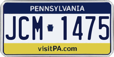 PA license plate JCM1475