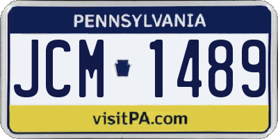 PA license plate JCM1489